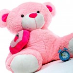 Pink 5 Feet Big Teddy Bear with a heart